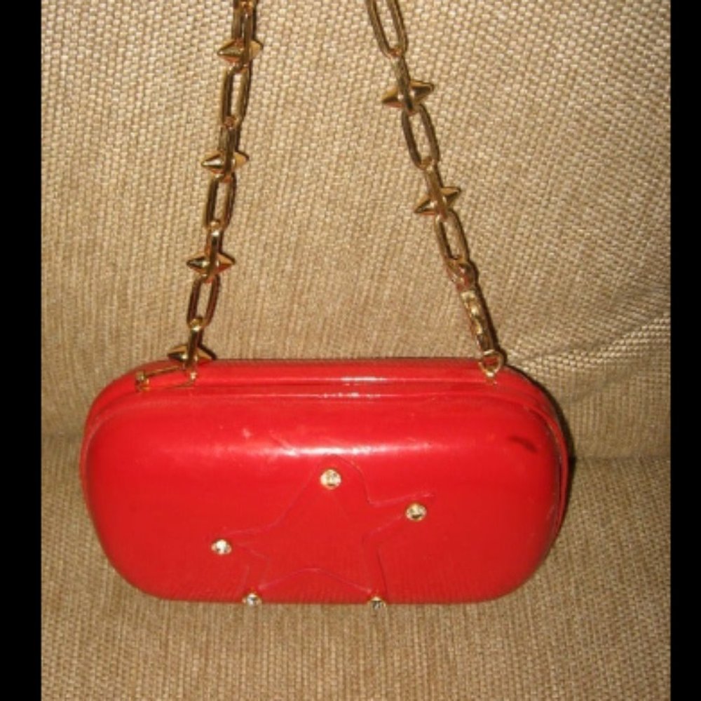 ❤️AS IS MAKE OFFER CORTO MOLTEDO for Mugler Red Star Clutch Wristlet Mini Purse